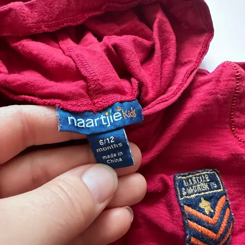 Naartjie Hooded Aviation Top - 6 to 12 Months - Patchwork